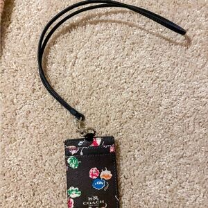 Coach Black Floral Phone Wristlet